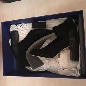 Black suede Stuart Weitzman boots